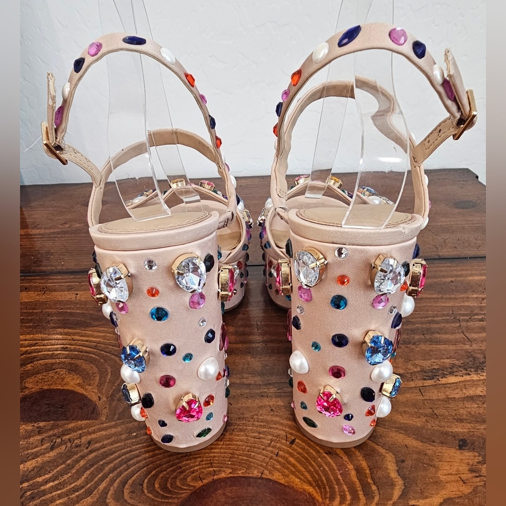 Gianni Bini Multicolor Embellished Statement Heels Formal/Fun Size 10 NWOB - Picture 5 of 9